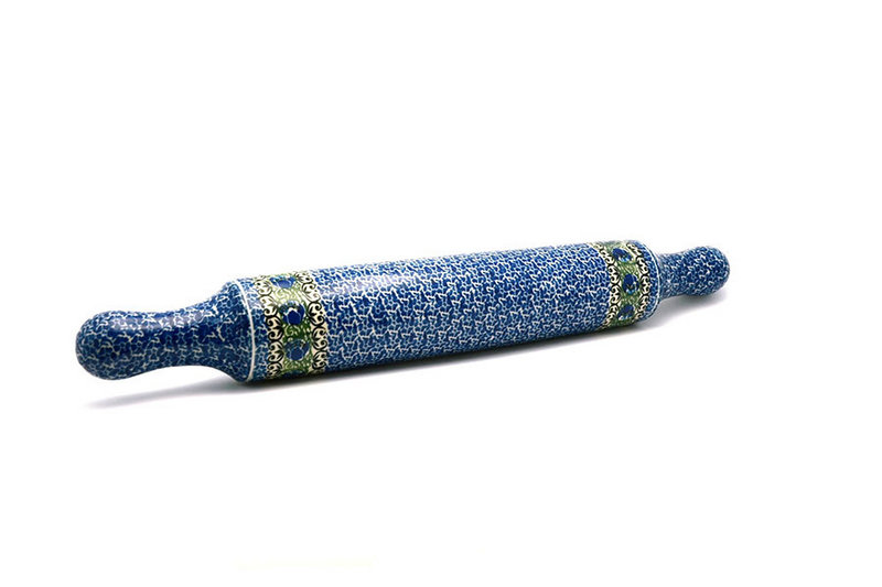 Polish Pottery Rolling Pin - Peacock Feather