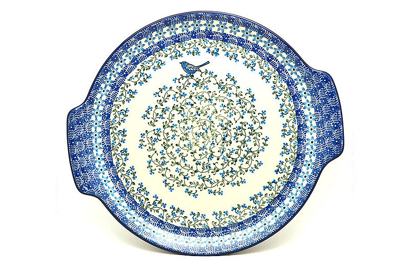 Ceramika Artystyczna Polish Pottery Round Tray with Handles - Song Bird 152-1932a (Ceramika Artystyczna)