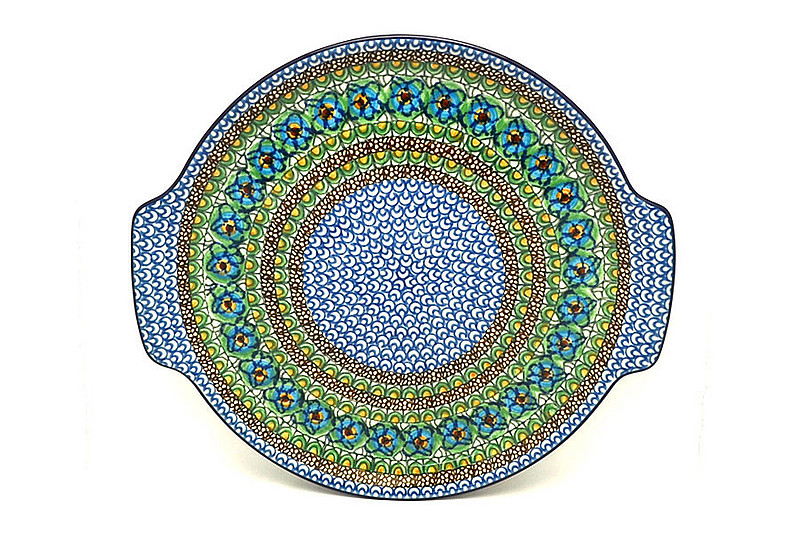Ceramika Artystyczna Polish Pottery Round Tray with Handles - Unikat Signature - U151 152-U0151 (Ceramika Artystyczna)