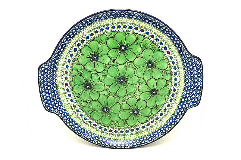 Ceramika Artystyczna Polish Pottery Round Tray with Handles - Unikat Signature - U408A 152-U408A (Ceramika Artystyczna)