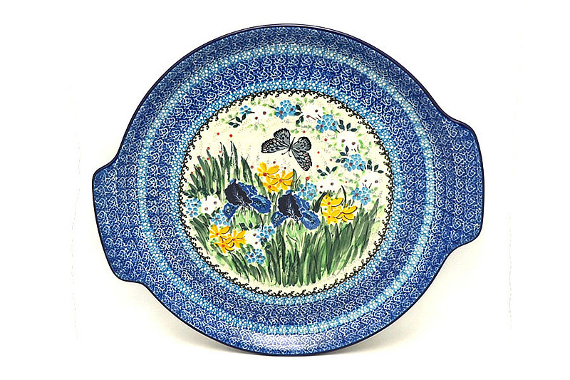 Ceramika Artystyczna Polish Pottery Round Tray with Handles - Unikat Signature - U5132 152-U5132 (Ceramika Artystyczna)