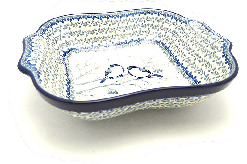 Ceramika Artystyczna Polish Pottery Rounded Square Bowl with Handles - Unikat Signature - U4830 425-U4830 (Ceramika Artystyczna)