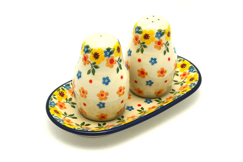 Ceramika Artystyczna Polish Pottery Salt & Pepper Set - Buttercup 131-2225a (Ceramika Artystyczna)