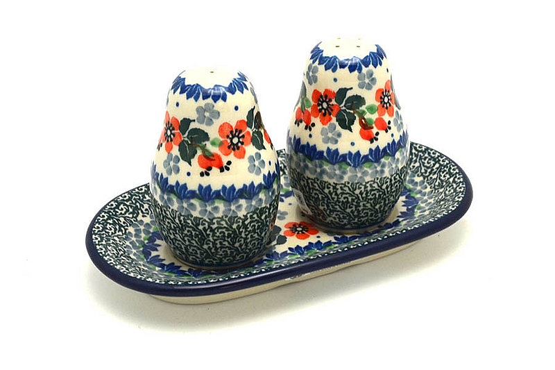 Ceramika Artystyczna Polish Pottery Salt & Pepper Set - Cherry Blossom 131-2103a (Ceramika Artystyczna)