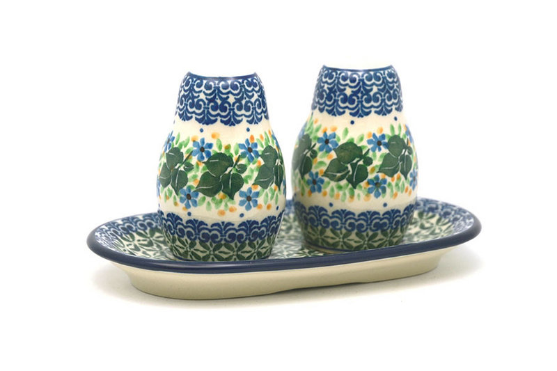 Ceramika Artystyczna Polish Pottery Salt & Pepper Set - Ivy Trail 131-1898a (Ceramika Artystyczna)
