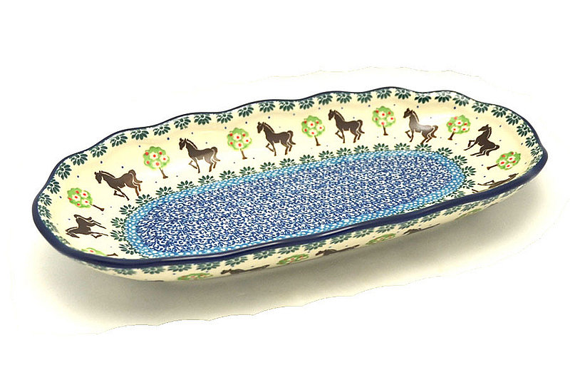 Ceramika Artystyczna Polish Pottery Scalloped Oval Tray - Mackintosh A42-2256a (Ceramika Artystyczna)