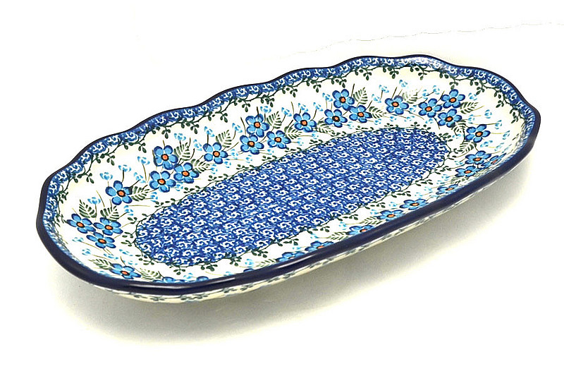 Ceramika Artystyczna Polish Pottery Scalloped Oval Tray - Parisian Posies A42-2272a (Ceramika Artystyczna)