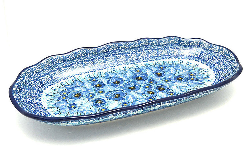 Ceramika Artystyczna Polish Pottery Scalloped Oval Tray - Unikat Signature - U3639 A42-U3639 (Ceramika Artystyczna)