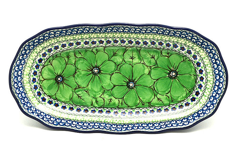 Ceramika Artystyczna Polish Pottery Scalloped Oval Tray - Unikat Signature - U408A A42-U408A (Ceramika Artystyczna)