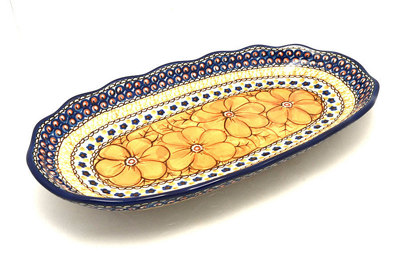 Ceramika Artystyczna Polish Pottery Scalloped Oval Tray - Unikat Signature - U408B A42-U408B (Ceramika Artystyczna)