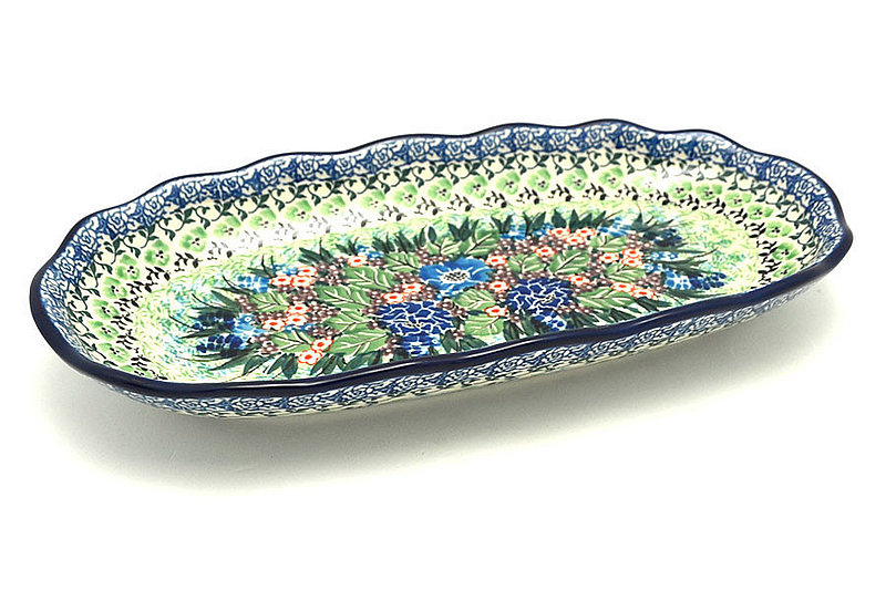 Ceramika Artystyczna Polish Pottery Scalloped Oval Tray - Unikat Signature - U4572 A42-U4572 (Ceramika Artystyczna)