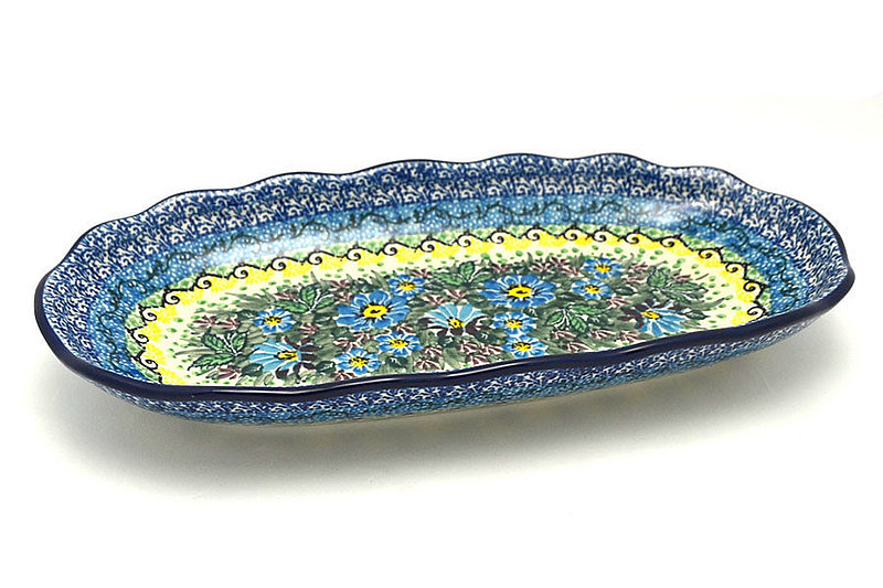 Ceramika Artystyczna Polish Pottery Scalloped Oval Tray - Unikat Signature - U4613 A42-U4613 (Ceramika Artystyczna)