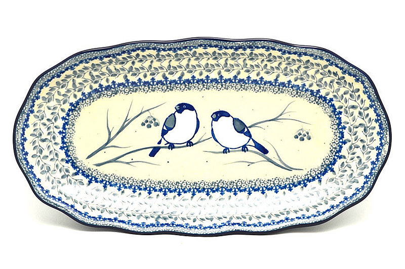 Ceramika Artystyczna Polish Pottery Scalloped Oval Tray - Unikat Signature - U4830 A42-U4830 (Ceramika Artystyczna)