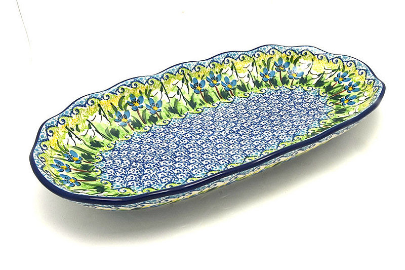Ceramika Artystyczna Polish Pottery Scalloped Oval Tray - Unikat Signature - U5071 A42-U5071 (Ceramika Artystyczna)