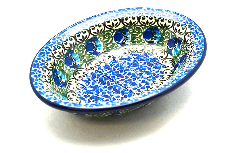 Polish Pottery Soap Dish - Peacock Feather