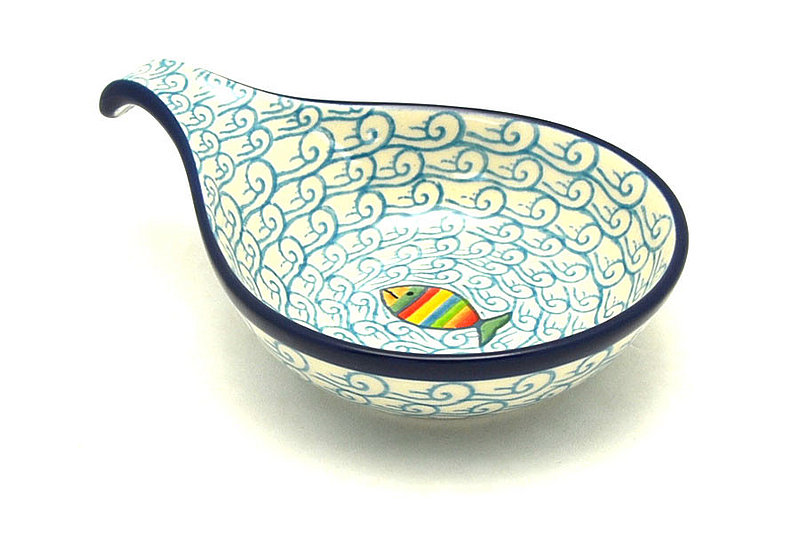 Ceramika Artystyczna Polish Pottery Spoon/Ladle Rest - Rainbow Fish 174-2540a (Ceramika Artystyczna)