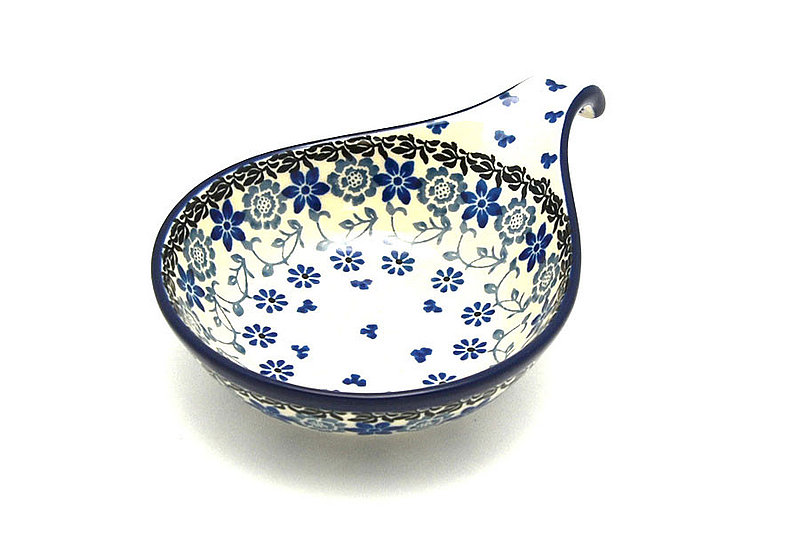 Ceramika Artystyczna Polish Pottery Spoon/Ladle Rest - Silver Lace 174-2158a (Ceramika Artystyczna)