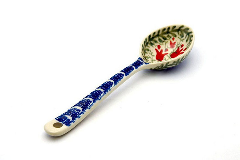 Ceramika Artystyczna Polish Pottery Spoon - Medium - Crimson Bells 590-1437a (Ceramika Artystyczna)