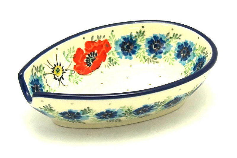 Ceramika Artystyczna Polish Pottery Spoon Rest - Double Delight 381-2511a (Ceramika Artystyczna)