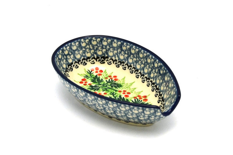 Polish Pottery Spoon Rest - Holly Berry