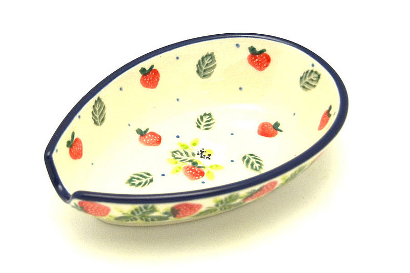 Ceramika Artystyczna Polish Pottery Spoon Rest - Strawberry Field 381-2709a (Ceramika Artystyczna)
