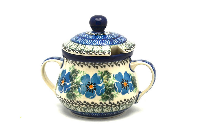 Ceramika Artystyczna Polish Pottery Sugar Bowl - Morning Glory 035-1915a (Ceramika Artystyczna)