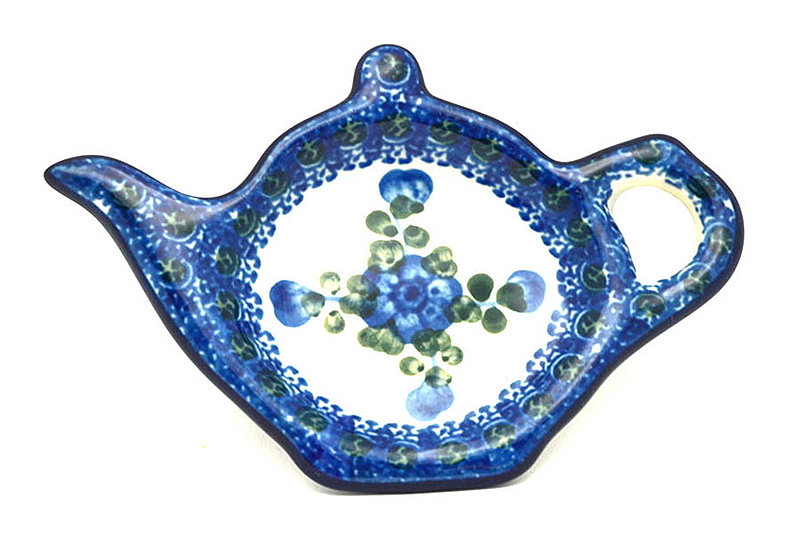 Polish Pottery Tea Bag Holder - Blue Poppy