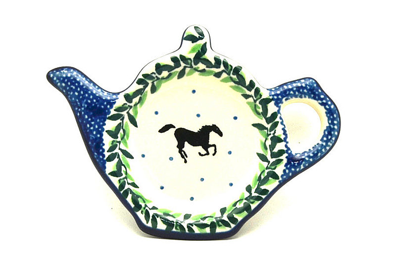 Polish Pottery Tea Bag Holder - Dark Horse