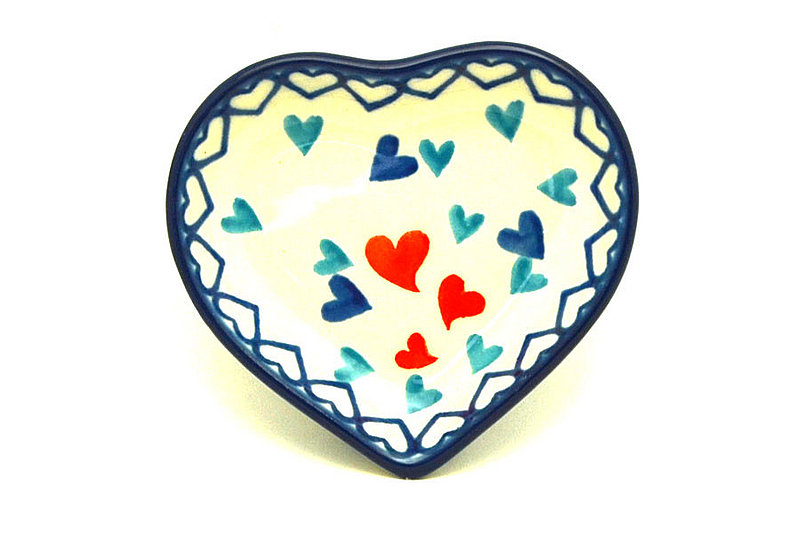 Ceramika Artystyczna Polish Pottery Tea Bag Holder - Heart - Lots of Love B64-2878a (Ceramika Artystyczna)