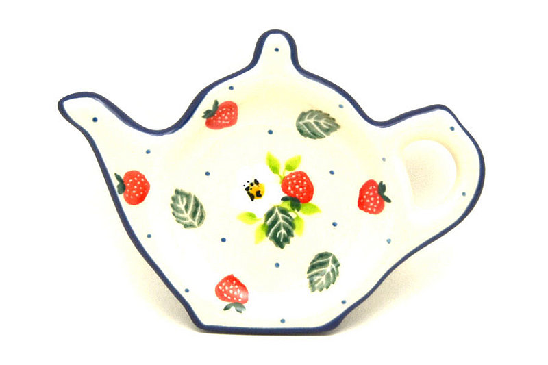 Polish Pottery Tea Bag Holder - Strawberry Field