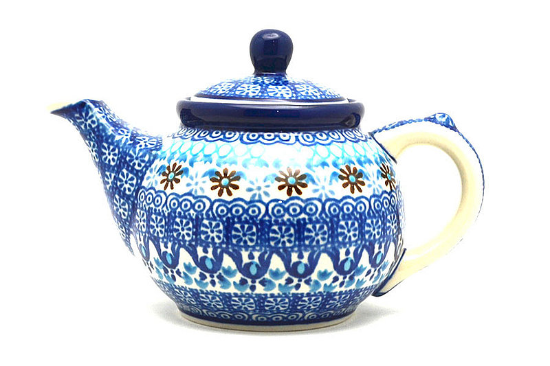 Polish Pottery Teapot - 14 oz. - Blue Yonder