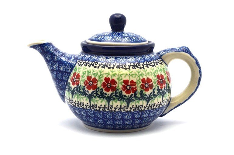 Polish Pottery Teapot - 14 oz. - Maraschino