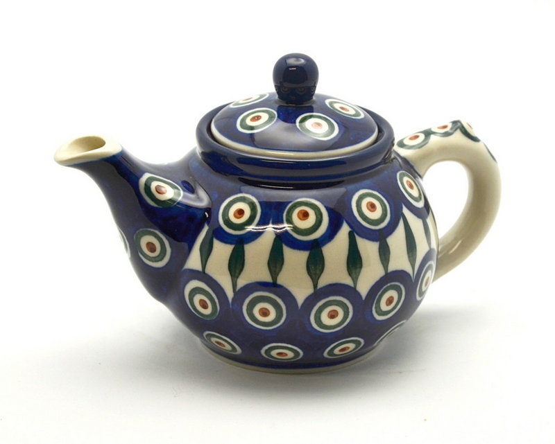 Ceramika Artystyczna Polish Pottery Teapot - 14 oz. - Peacock 120-054a (Ceramika Artystyczna)