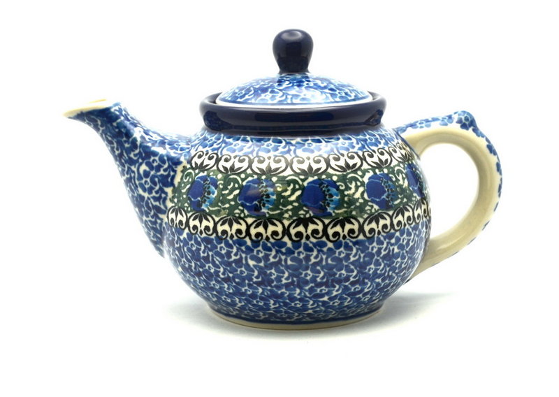 Polish Pottery Teapot - 14 oz. - Peacock Feather