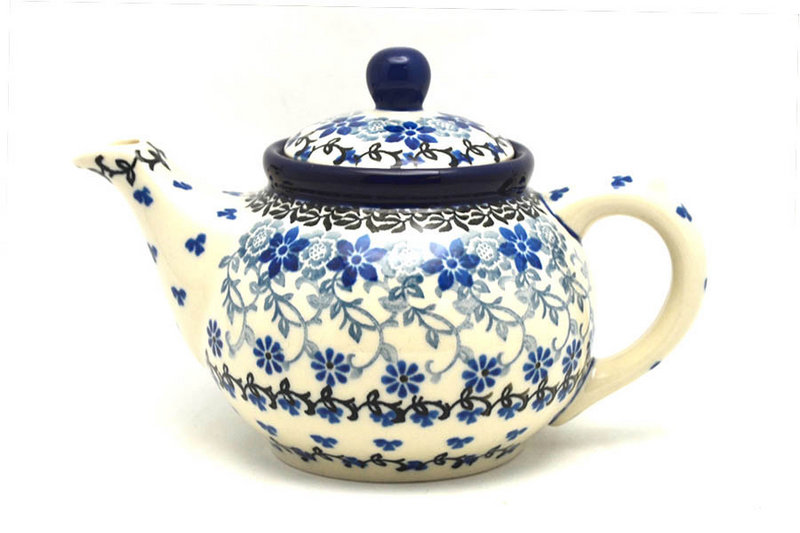 Polish Pottery Teapot - 14 oz. - Silver Lace