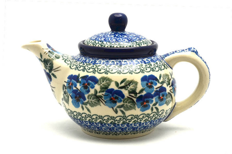 Polish Pottery Teapot - 14 oz. - Winter Viola