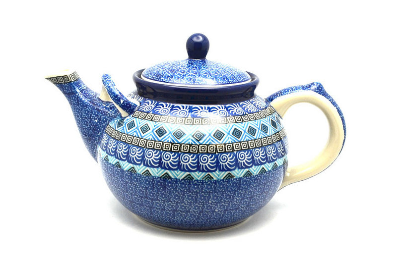 Polish Pottery Teapot - 1 3/4 qt. - Aztec Sky