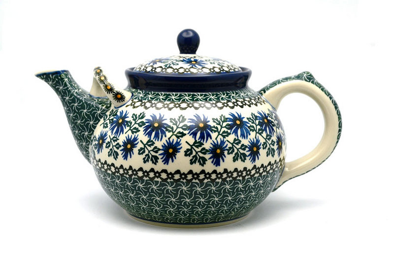 Polish Pottery Teapot - 1 3/4 qt. - Blue Chicory