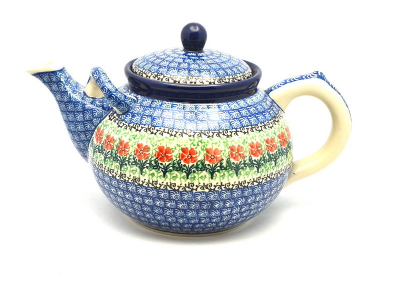 Ceramika Artystyczna Polish Pottery Teapot - 1 3/4 qt. - Maraschino 444-1916a (Ceramika Artystyczna)