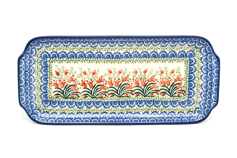 Polish Pottery Tray - Appetizer - 12" - Crimson Bells