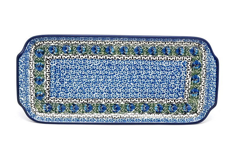 Ceramika Artystyczna Polish Pottery Tray - Appetizer - 12" - Peacock Feather 410-1513a (Ceramika Artystyczna)