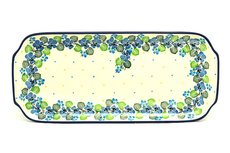 Ceramika Artystyczna Polish Pottery Tray - Appetizer - 12" - Spring Viola 410-2339a (Ceramika Artystyczna)
