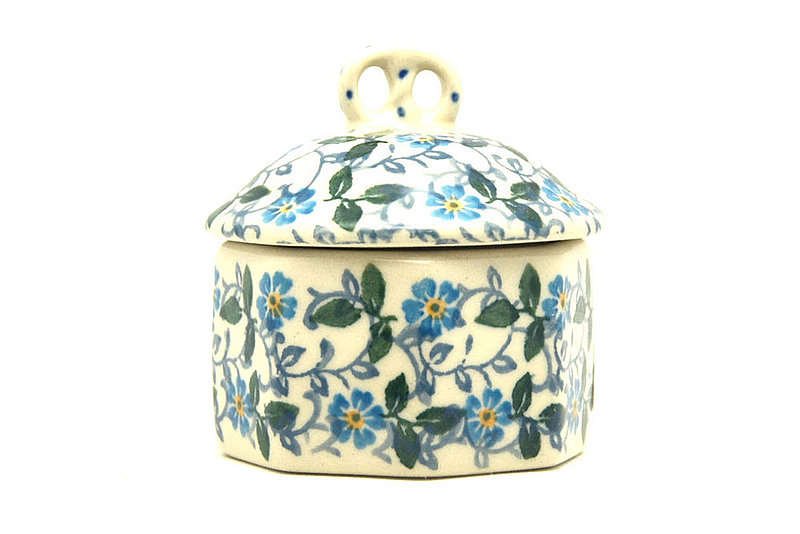 Ceramika Artystyczna Polish Pottery Trinket Box - Forget-Me-Knot 110-2089a (Ceramika Artystyczna)