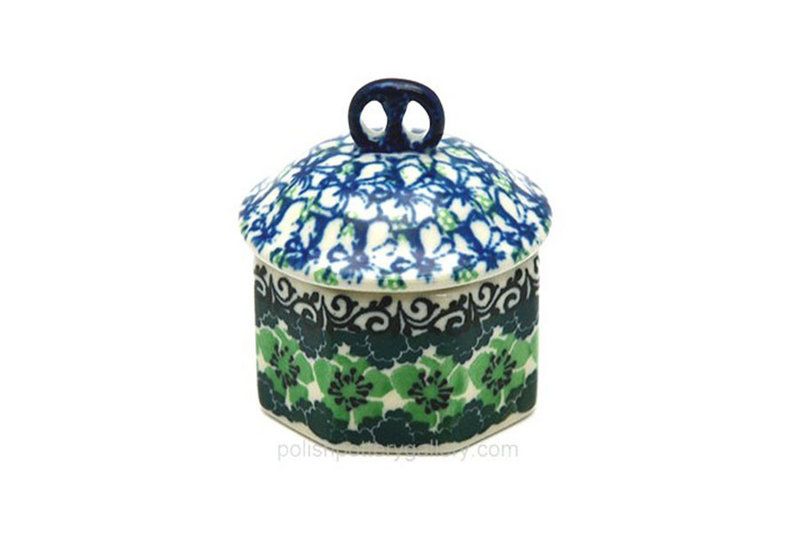 Polish Pottery Trinket Box - Kiwi