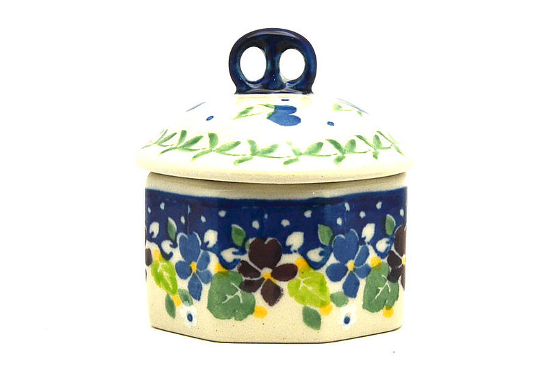 Ceramika Artystyczna Polish Pottery Trinket Box - Plum Luck 110-2509a (Ceramika Artystyczna)