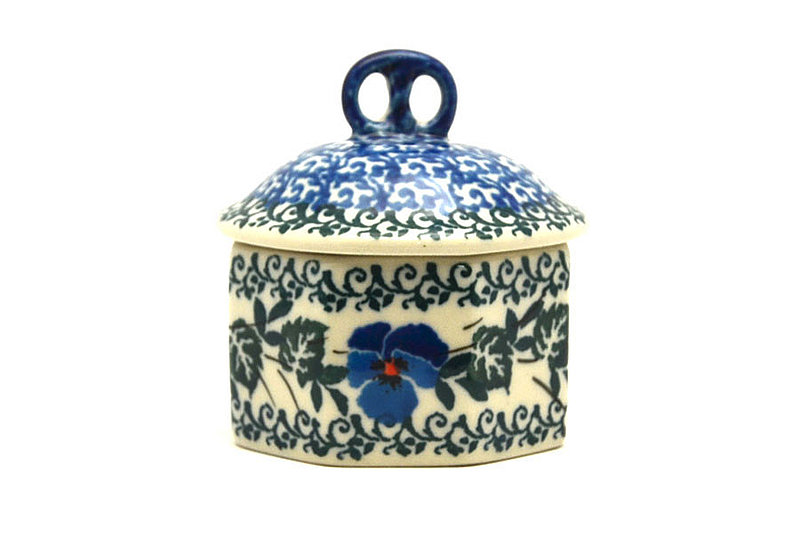 Ceramika Artystyczna Polish Pottery Trinket Box - Winter Viola 110-2273a (Ceramika Artystyczna)