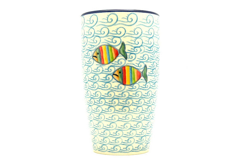 Ceramika Artystyczna Polish Pottery Tumbler - 12 oz. - Rainbow Fish C53-2540a (Ceramika Artystyczna)