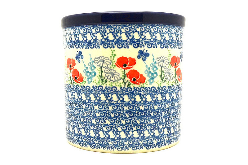Ceramika Artystyczna Polish Pottery Utensil Holder - Red Poppy Garden 003-2901a (Ceramika Artystyczna)