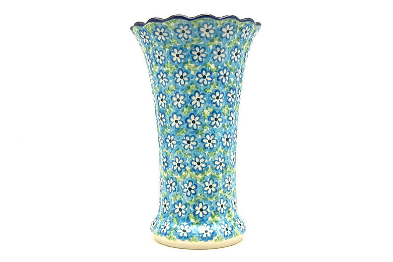 Ceramika Artystyczna Polish Pottery Vase - Medium Fluted - Key Lime 050-2252a (Ceramika Artystyczna)