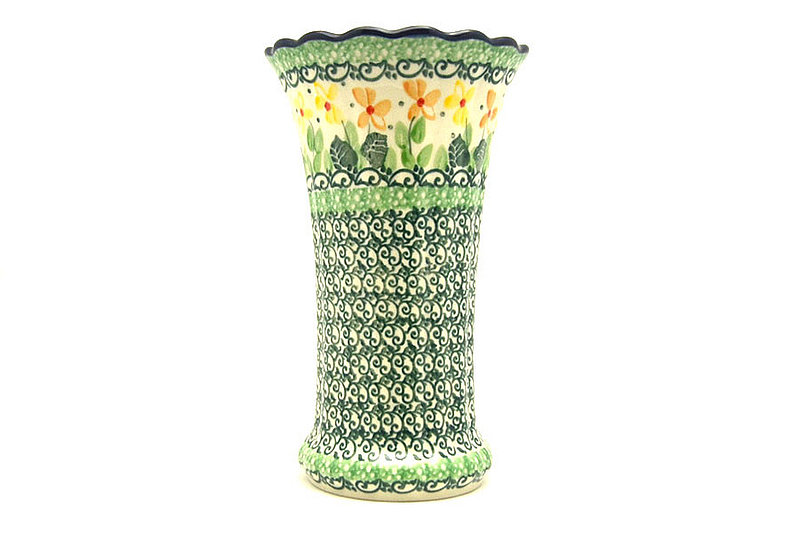 Ceramika Artystyczna Polish Pottery Vase - Medium Fluted - Peaches 'n Cream 050-2669a (Ceramika Artystyczna)